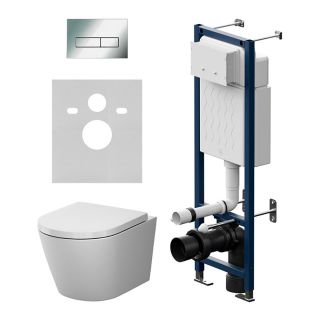 Инсталляция Am.Pm ErgoFit с подвесным унитазом Aquaspin и клавишей IS110351.851900